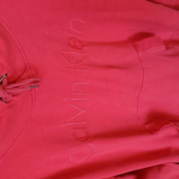 Calvin Klein Embroidered Pink Graphic Long Slv Sz XXL Hoodie - Picture 4 of 13